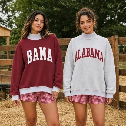 Personalized Custom College Team Game Day Dual Colored Reversible Mockneck Pullover