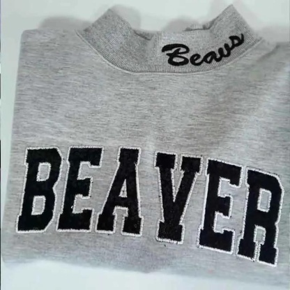 Mockneck Sequin Team Name Sweatshirt – Stand-up Collar School Spirit Apparel