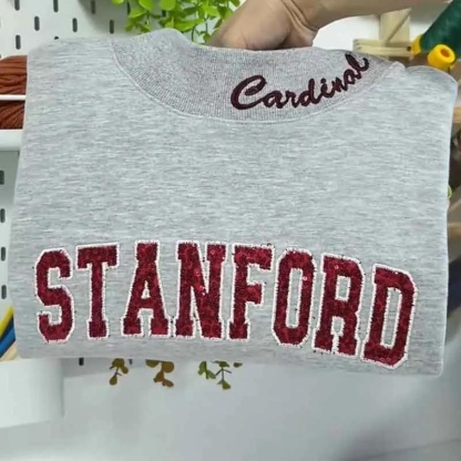 Mockneck Sequin Team Name Sweatshirt – Stand-up Collar School Spirit Apparel