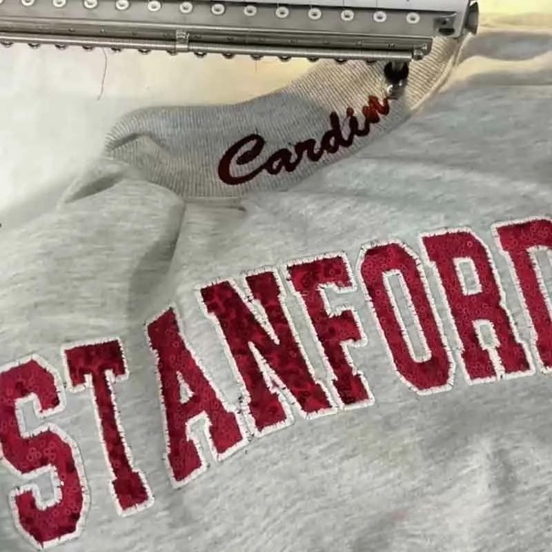 Mockneck Sequin Team Name Sweatshirt – Stand-up Collar School Spirit Apparel
