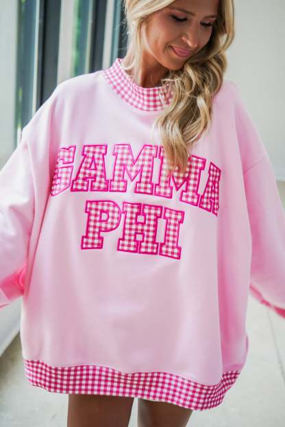 Custom Gingham Mock Neck Sweatshirt