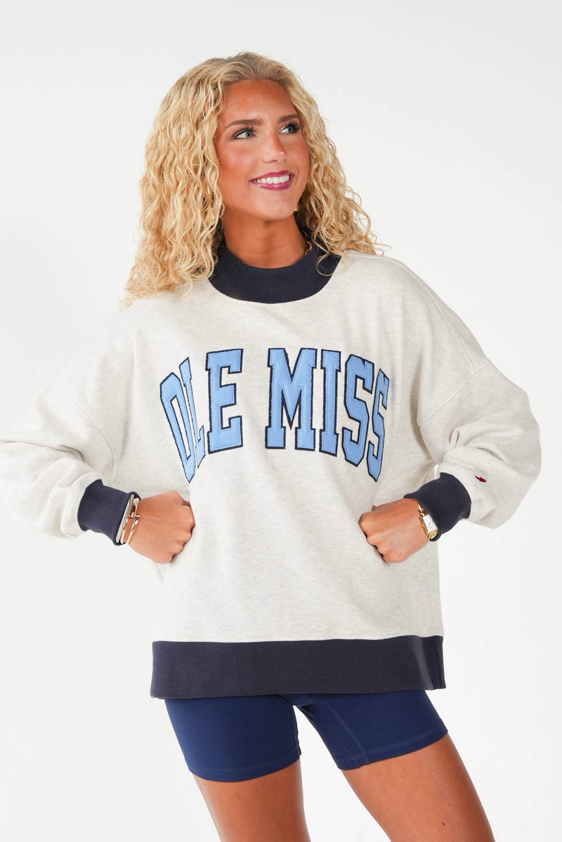 Custom Color Block Mockneck Sweatshirt