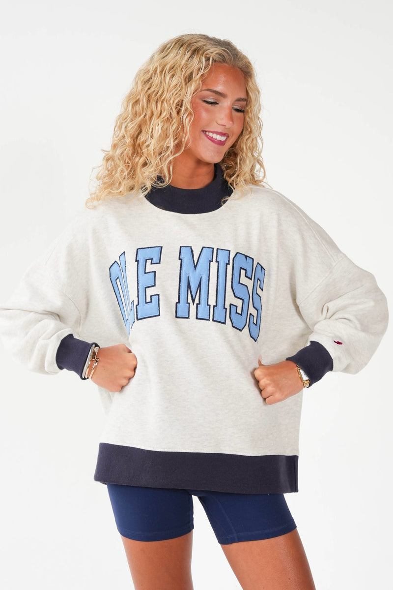 Custom Color Block Mockneck Sweatshirt