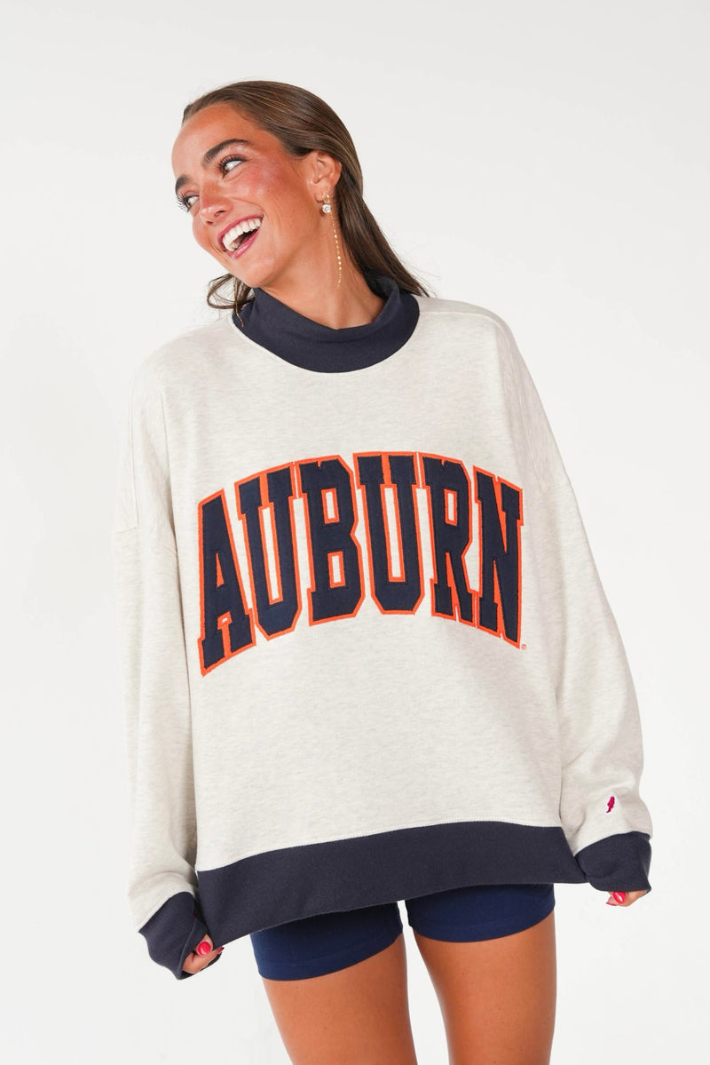 Custom Color Block Mockneck Sweatshirt