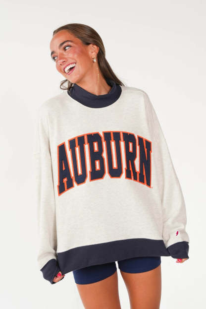 Custom Color Block Mockneck Sweatshirt