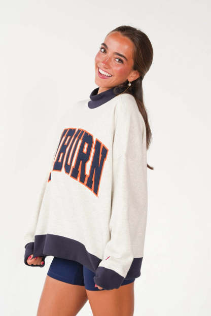 Custom Color Block Mockneck Sweatshirt
