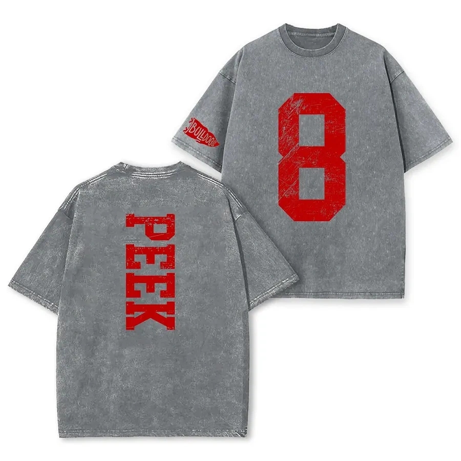 Custom Vintage Varsity Number and Custom Name on Back Washed T-Shirt Game Day School Spirit Shirt