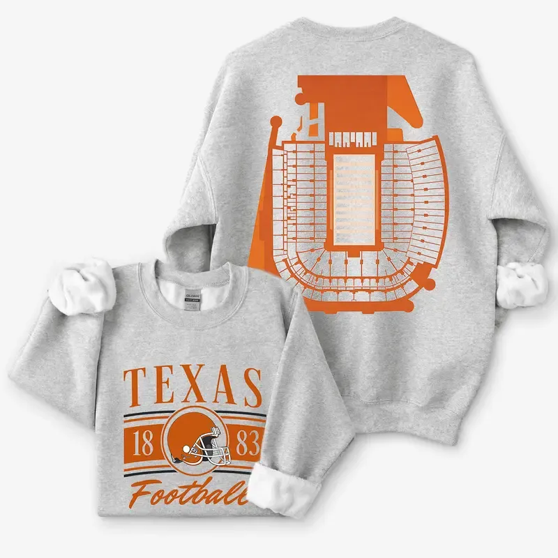 Vintage College Football 2 Sided Sweatshirt, Retro College Teams Stadium Football Shirt