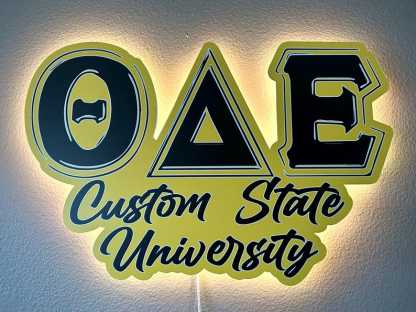 Illuminated Greek Letter Sign, Custom Sorority & Fraternity Decor for Dorms and Apartments