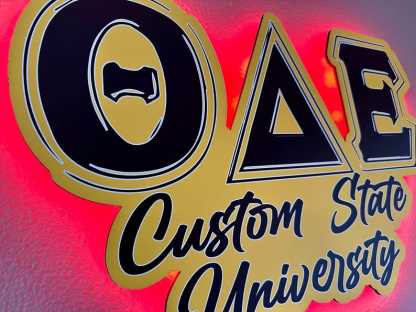 Illuminated Greek Letter Sign, Custom Sorority & Fraternity Decor for Dorms and Apartments