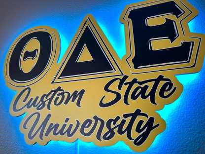 Illuminated Greek Letter Sign, Custom Sorority & Fraternity Decor for Dorms and Apartments