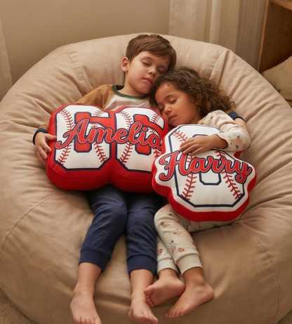 Custom Name Number Baseball Pillow, Custom Name Pillow, Personalized Name Pillow Gift, Softball Baseball Name Pillow