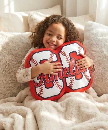 Custom Name Number Baseball Pillow, Custom Name Pillow, Personalized Name Pillow Gift, Softball Baseball Name Pillow