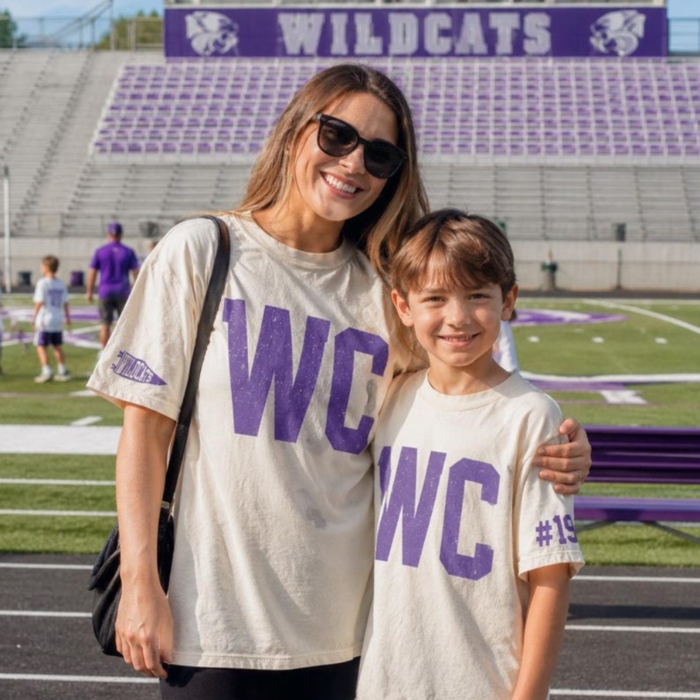 Custom Game Day Shirt, Team Spirit Tee, Mascot Initial & Number Shirt, Football Mom Shirt