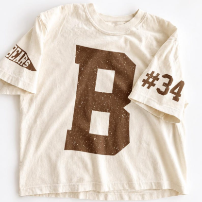 Custom Game Day Shirt, Team Spirit Tee, Mascot Initial & Number Shirt, Football Mom Shirt