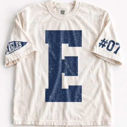 Custom Game Day Shirt, Team Spirit Tee, Mascot Initial & Number Shirt, Football Mom Shirt