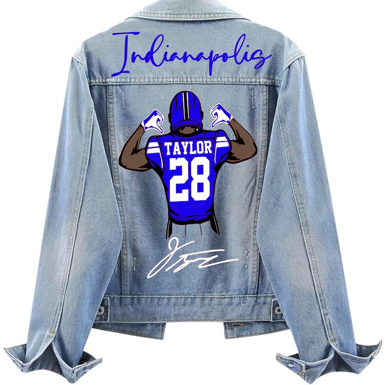 Custom Football Jean Jacket, Game Day Football Fan Gift