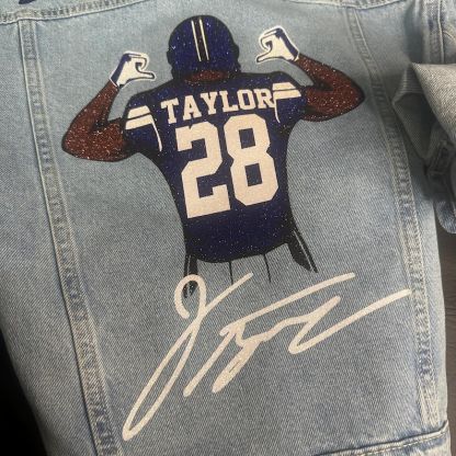 Custom Football Jean Jacket, Game Day Football Fan Gift