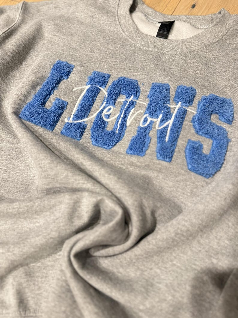 Fuzzy Sports Team Name Spirit Wear School Custom Embroidered Adult Sweatshirt Gift