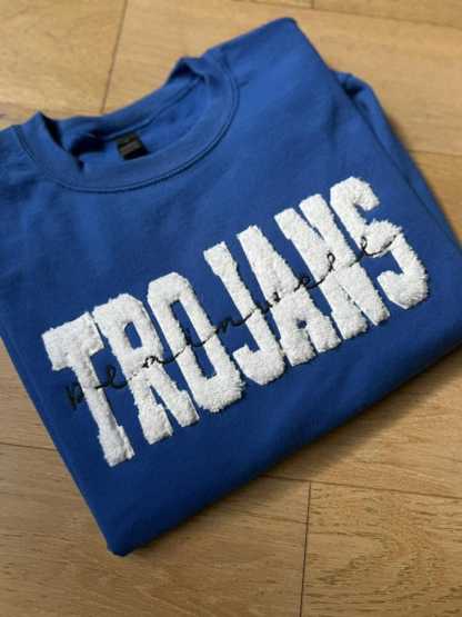 Fuzzy Sports Team Name Spirit Wear School Custom Embroidered Adult Sweatshirt Gift