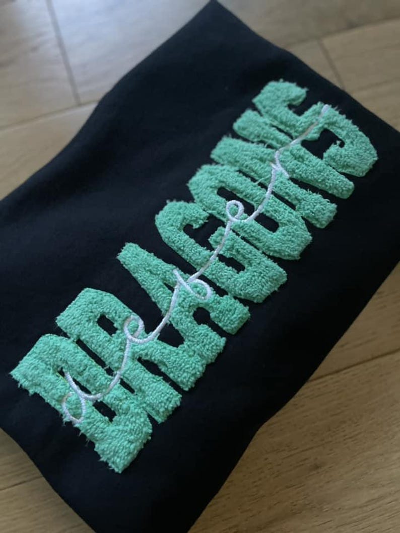 Fuzzy Sports Team Name Spirit Wear School Custom Embroidered Adult Sweatshirt Gift
