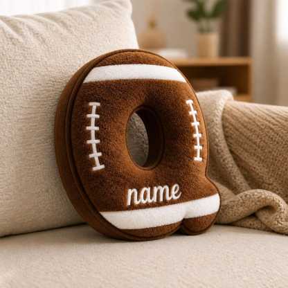 Personalized Football Letter PillowCustom Initial Name Pillow,Sports Room Decor,Football Fan Gift for Boys,Kids Bedroom Pillow,Birthday Gift