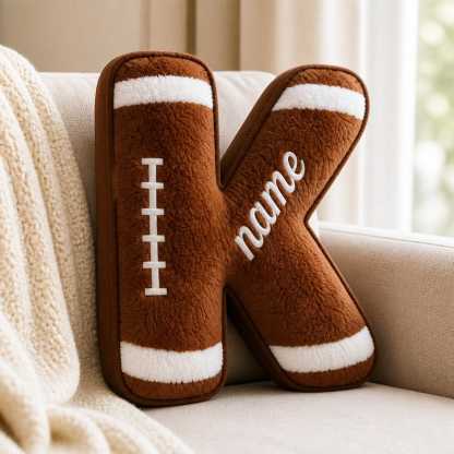Personalized Football Letter PillowCustom Initial Name Pillow,Sports Room Decor,Football Fan Gift for Boys,Kids Bedroom Pillow,Birthday Gift
