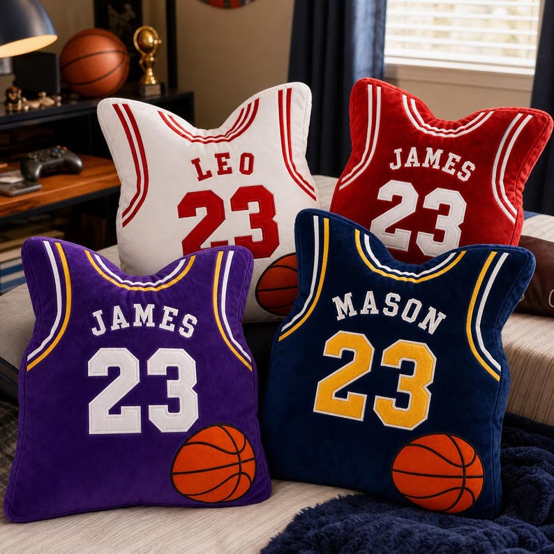 Personalized BasketballJersey Pillow Custom Name NumberPlush Cushion Sports Room Decor Gift,Jersey Pillow,Custom Jersey Pillow