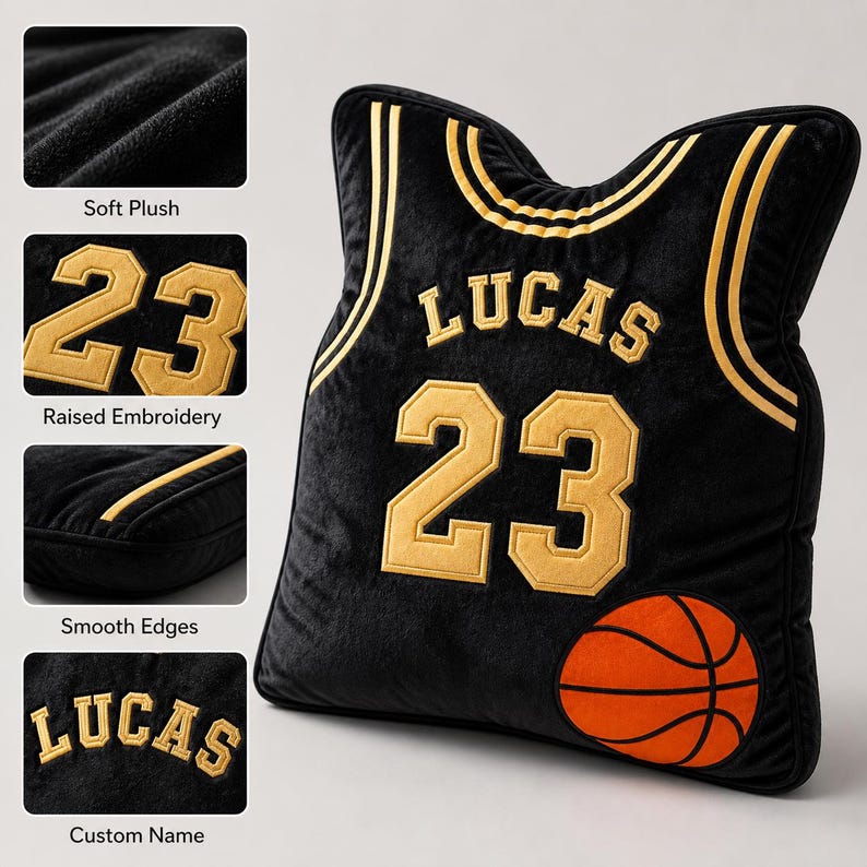 Personalized BasketballJersey Pillow Custom Name NumberPlush Cushion Sports Room Decor Gift,Jersey Pillow,Custom Jersey Pillow