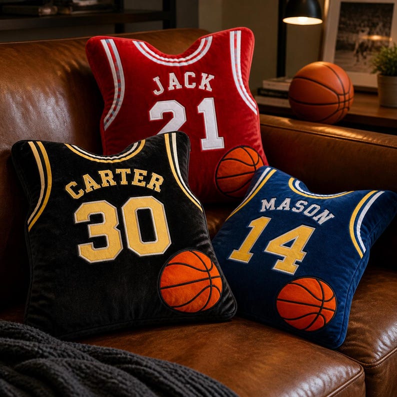 Personalized BasketballJersey Pillow Custom Name NumberPlush Cushion Sports Room Decor Gift,Jersey Pillow,Custom Jersey Pillow