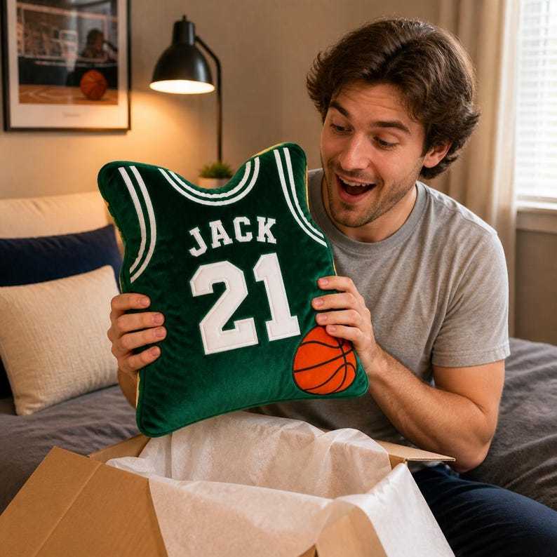 Personalized BasketballJersey Pillow Custom Name NumberPlush Cushion Sports Room Decor Gift,Jersey Pillow,Custom Jersey Pillow