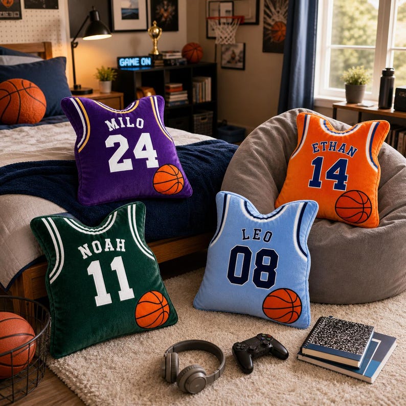 Personalized BasketballJersey Pillow Custom Name NumberPlush Cushion Sports Room Decor Gift,Jersey Pillow,Custom Jersey Pillow