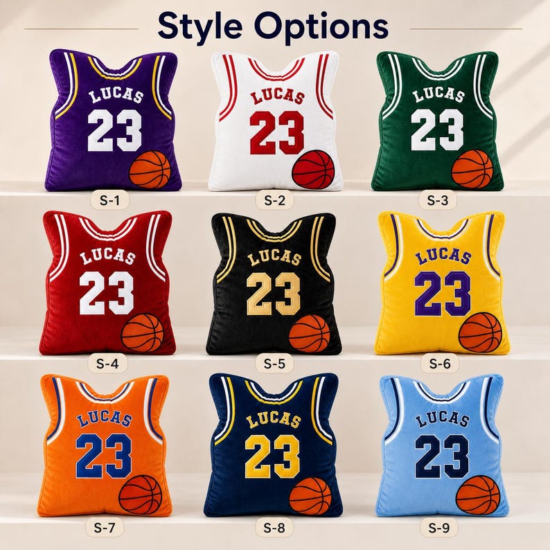 Personalized BasketballJersey Pillow Custom Name NumberPlush Cushion Sports Room Decor Gift,Jersey Pillow,Custom Jersey Pillow
