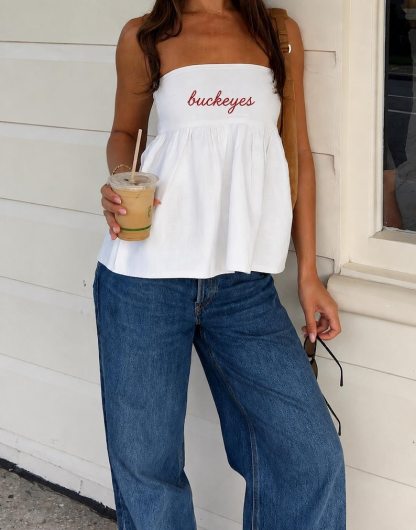 Personalized Embroidered Game Day Strapless Top | Custom College Tube Top | Football Gameday Outfit