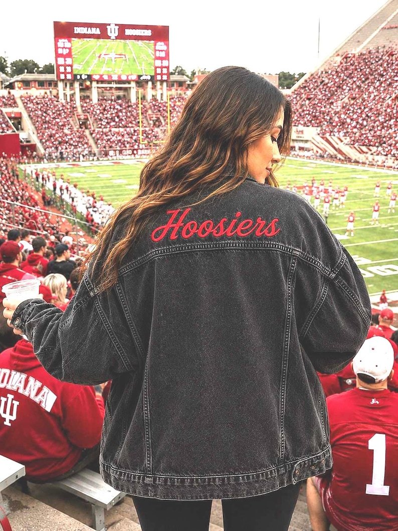 Personalized College Game Day Denim Jacket | Custom Embroidered Football Jean Jacket | School Spirit Jacket | Tailgate Outfit Gift