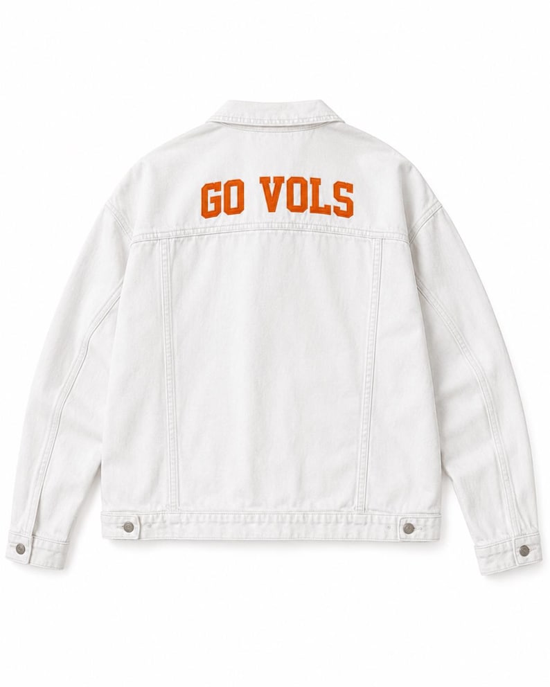 Personalized College Game Day Denim Jacket | Custom Embroidered Football Jean Jacket | School Spirit Jacket | Tailgate Outfit Gift