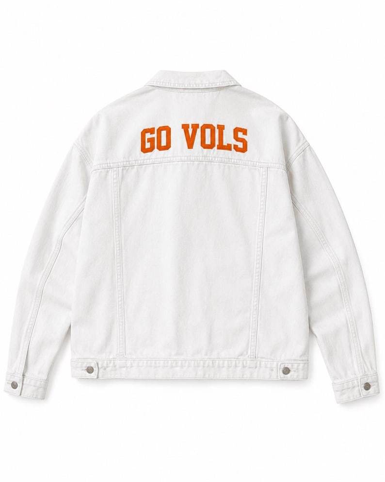 Personalized College Game Day Denim Jacket | Custom Embroidered Football Jean Jacket | School Spirit Jacket | Tailgate Outfit Gift