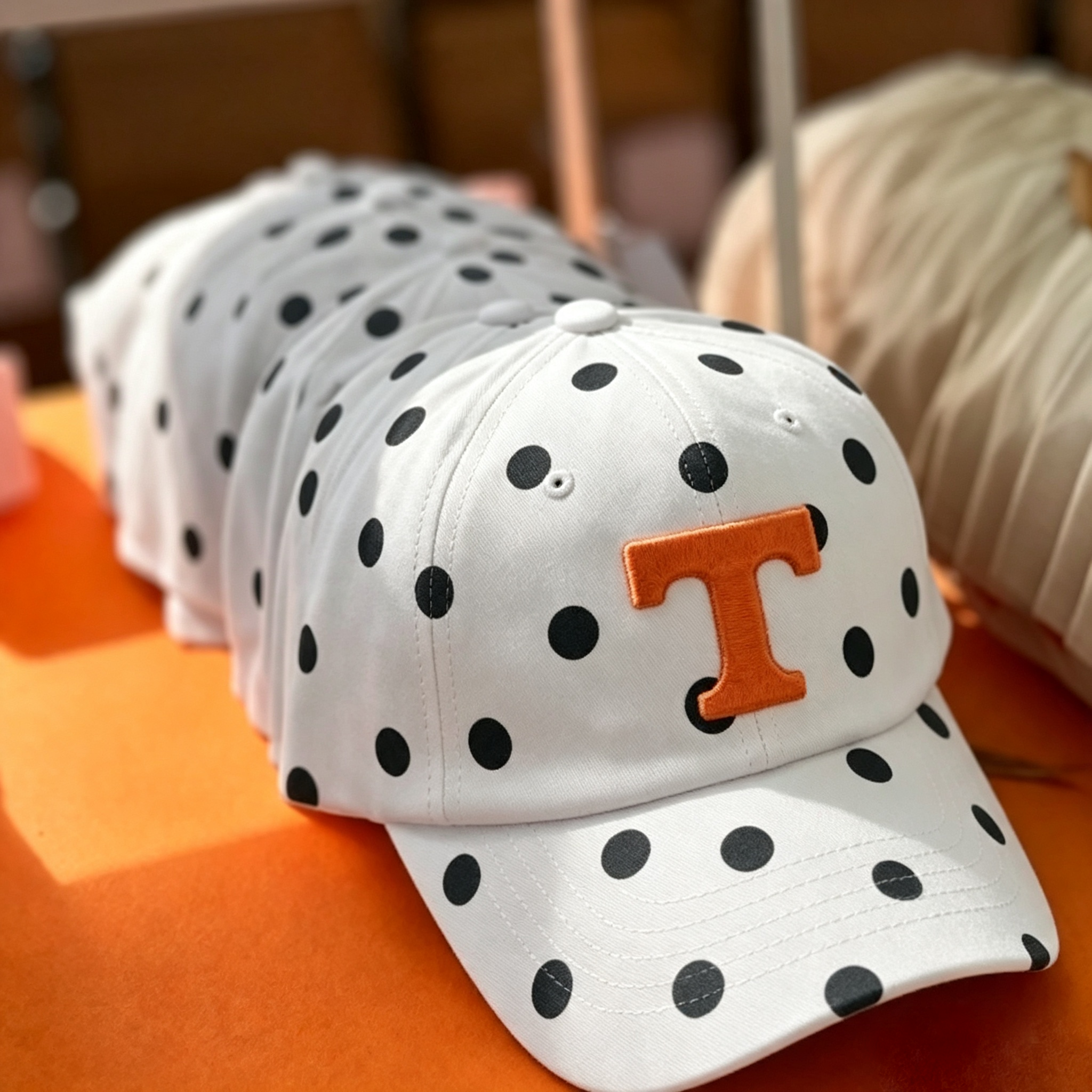 Personalized State Initial Polka Dot Baseball Cap – Custom Letter Game Day Hat | Game Day Wear
