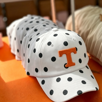 Personalized State Initial Polka Dot Baseball Cap – Custom Letter Game Day Hat | Game Day Wear