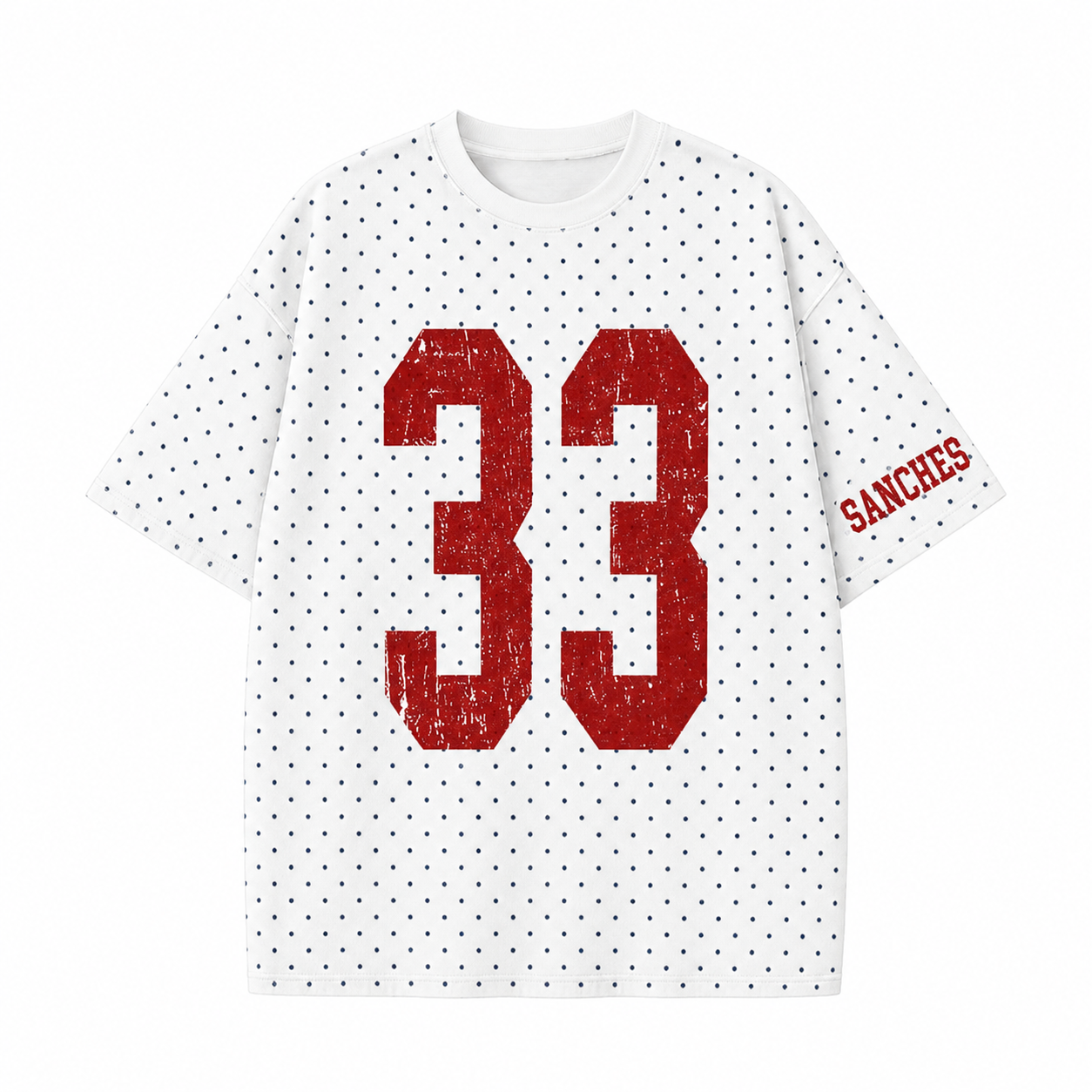 Custom Vintage Varsity Number or Letter Sport Team Polka Dot T-shirt | Game Day Wear