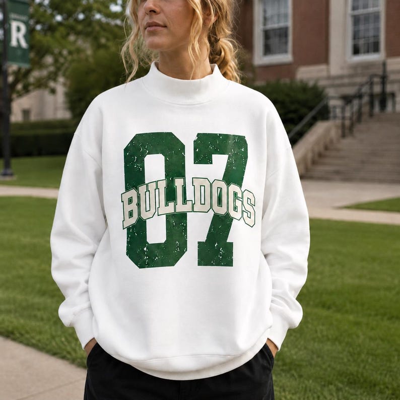 Custom Game Day Mockneck, Personalized Team Name Number Sweater, School Spirit Varsity Sweatshirt, Football Fan Gift