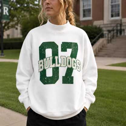 Custom Game Day Mockneck, Personalized Team Name Number Sweater, School Spirit Varsity Sweatshirt, Football Fan Gift