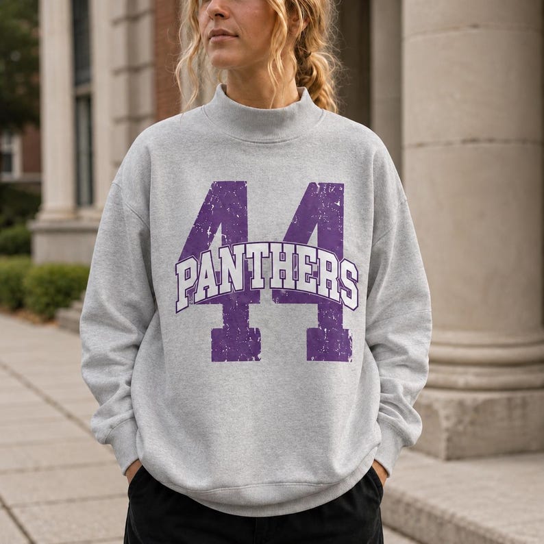 Custom Game Day Mockneck, Personalized Team Name Number Sweater, School Spirit Varsity Sweatshirt, Football Fan Gift