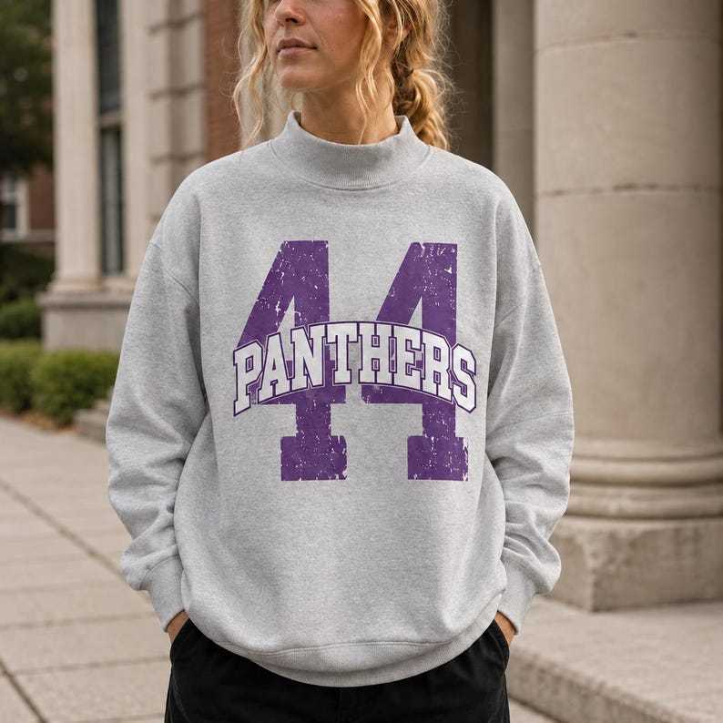 Custom Game Day Mockneck, Personalized Team Name Number Sweater, School Spirit Varsity Sweatshirt, Football Fan Gift