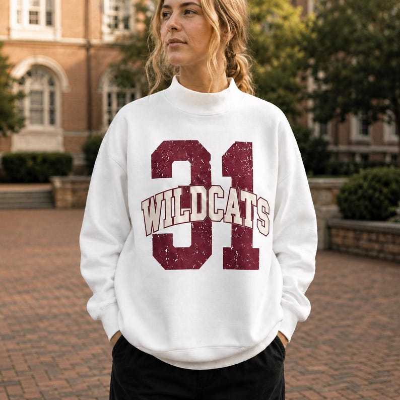 Custom Game Day Mockneck, Personalized Team Name Number Sweater, School Spirit Varsity Sweatshirt, Football Fan Gift