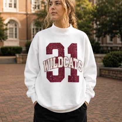 Custom Game Day Mockneck, Personalized Team Name Number Sweater, School Spirit Varsity Sweatshirt, Football Fan Gift
