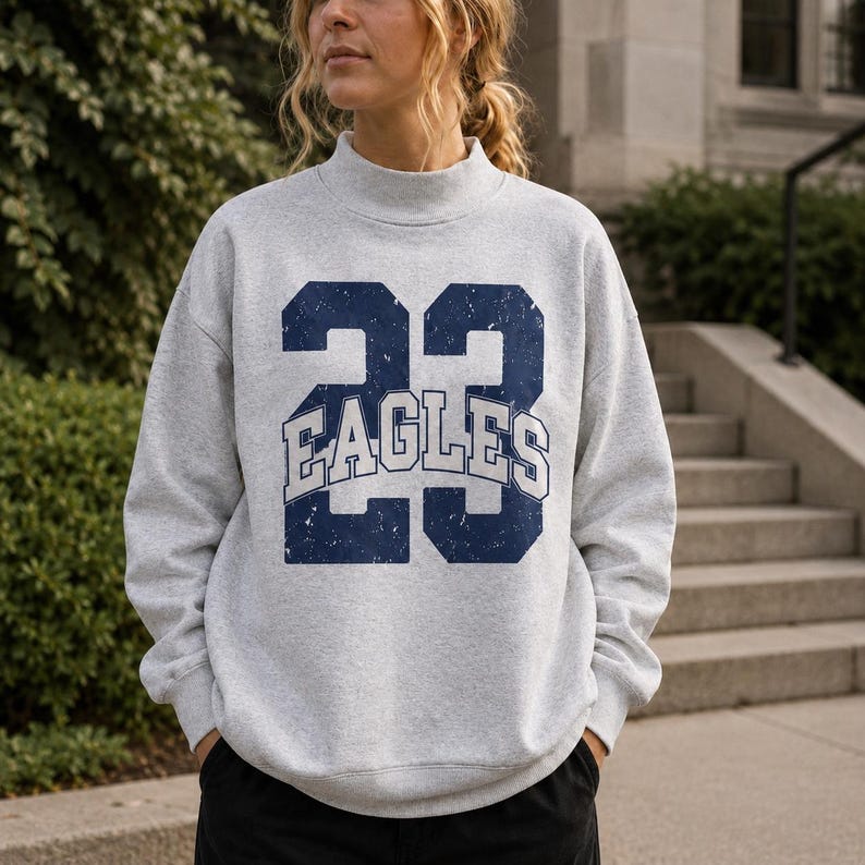 Custom Game Day Mockneck, Personalized Team Name Number Sweater, School Spirit Varsity Sweatshirt, Football Fan Gift