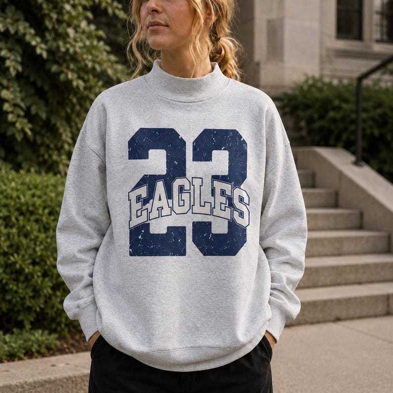 Custom Game Day Mockneck, Personalized Team Name Number Sweater, School Spirit Varsity Sweatshirt, Football Fan Gift