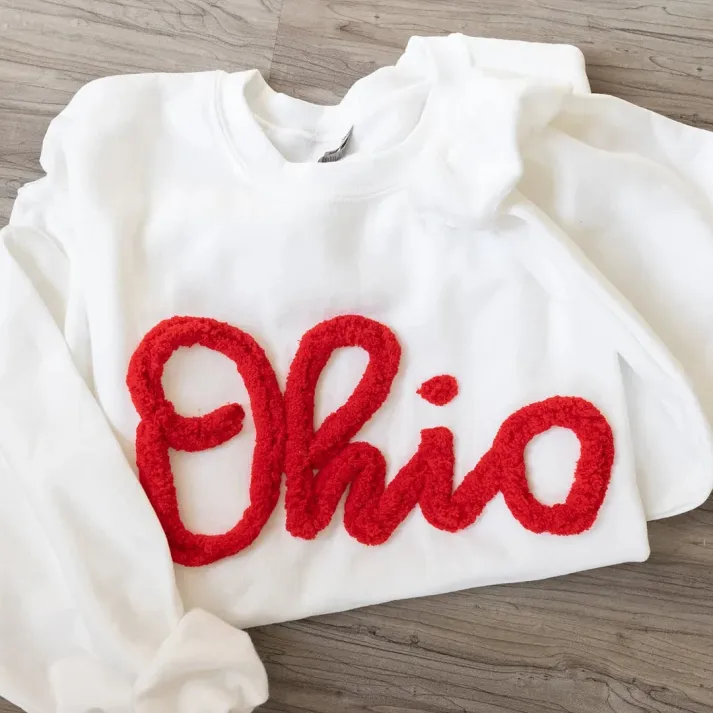 Chenille Embroidered Sweatshirt