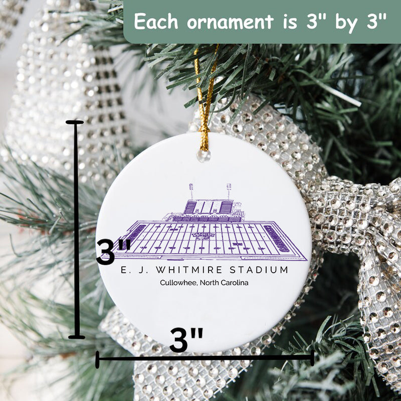 E. J. Whitmire Stadium College Football Ceramic Christmas Ornament